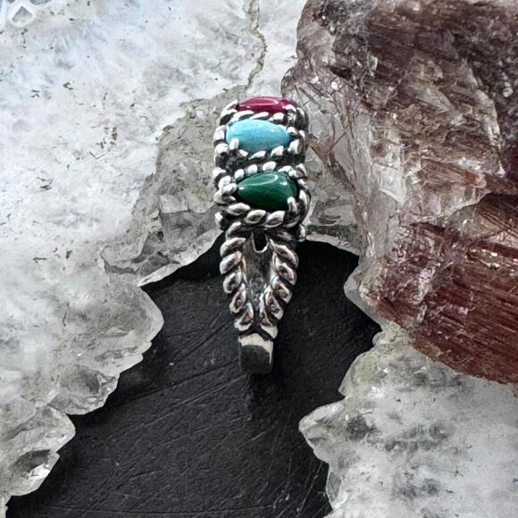 Carolyn Pollack Sterling Silver 5 Assorted Gemstone Split Shank Ring For Women - Picture 4 of 10